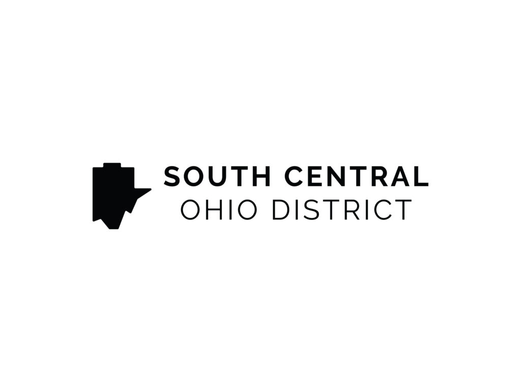 Logo of the South Central Ohio District with a black silhouette of Ohio on the left and the text "South Central Ohio District" in bold letters to the right.